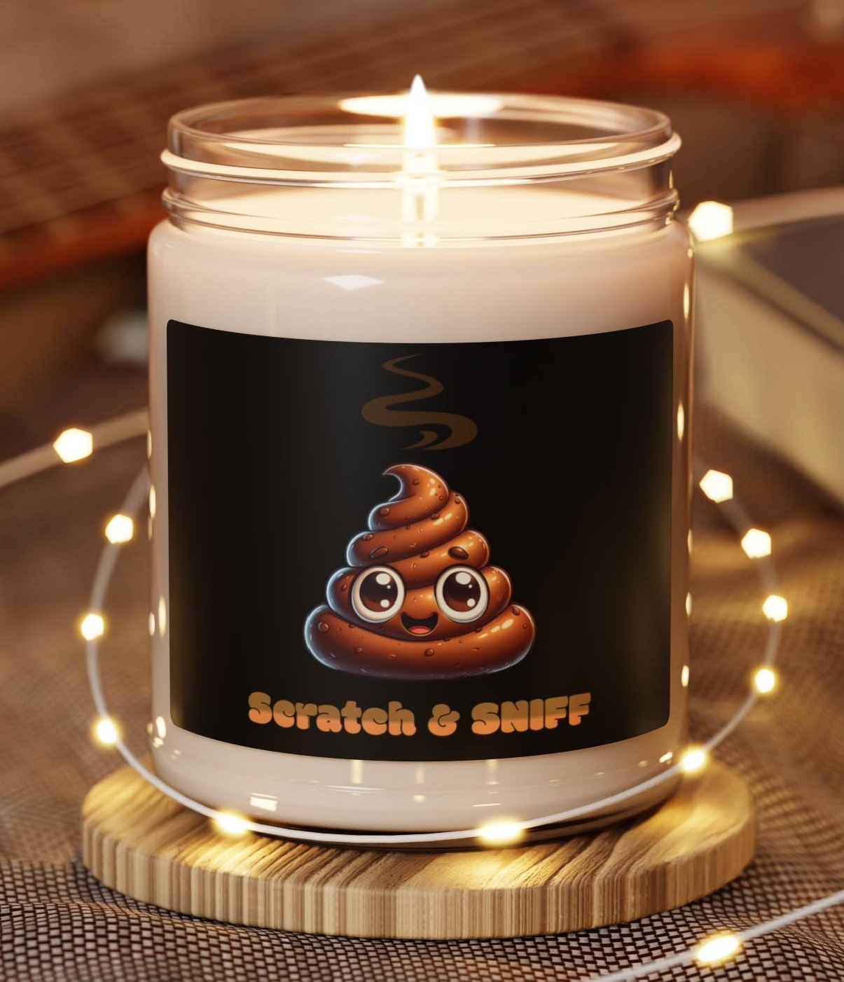 Candle - Scratch and Sniff Poop Scented Soy Candle, 9oz