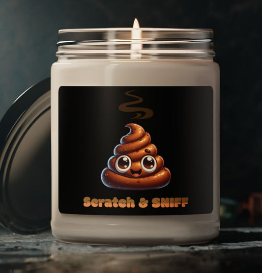 Candle - Scratch and Sniff Poop Scented Soy Candle, 9oz